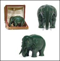 Carved Nephrite Model of an Elephant, 7 1/2 in. tall (Courtesy Christie's)