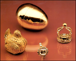 First Fabergé Imperial Egg and a Possible Prototype - Saxon Royal Egg, Collection of Augustus the Strong (1670-1733) (Courtesy Fabergé Museum, St. Petersburg, Russia; Géza von Habsburg)