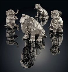 Silver Animal Sculptures by Fabergé (Courtesy Christie’s London)