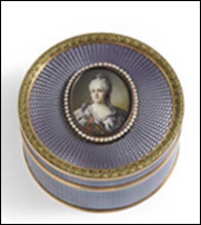 Box with Portrait of Catherine the Great and Violet by Fabergé (Courtesy A La Vieille Russie)