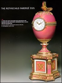 1902 Rothschild Egg Clock Sold for £9 Million ($18.5 Million), Fabergé Egg Sale Record. (Christie’s London, November 28, 2007)