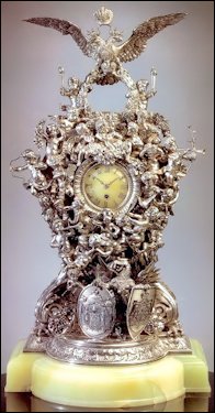 Alexander III 25th Wedding Anniversary Clock Sold for $1,652,500 (Christie’s New York, April 18, 1996)