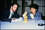 Timothy Adams and Irina Polynina Studying the Madonna Lily Egg for the 1989-90 San Diego Museum of Art Exhibition, Later Shown in St. Petersburg, Russia. (Photograph Courtesy Timothy Adams)
