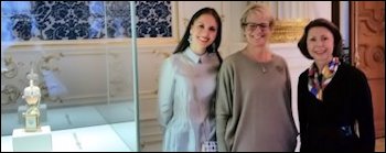 Olga Buzina (Fabergé Museum), Sally Bowes (Great Granddaughter of Allan Bowe, Carl Fabergé’s Partner in the Moscow Branch), and Irina Lynden (Soroptomist International, Neva Chapter)