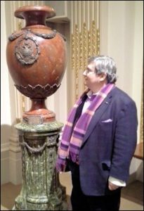 Jim Hurtt with the Fabergé Urn and the Silver Eagle Detail, Board Room, New York Stock Exchange (Photographs Christel McCanless)