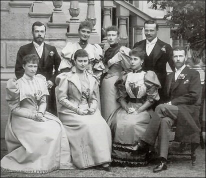 Alexandra Feodorovna (top row, second from left) with her sisters and brother, 1894 in Darmstadt (Photo by Apic/Getty Images)