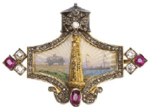 Fabergé Nobel Brooch (Courtesy Uppsala Auktionskammare)