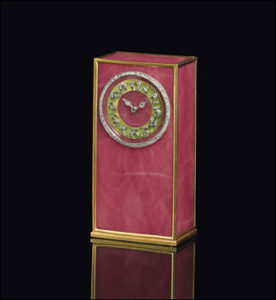 Imperial Cigarette Case - Rhodonite Miniature Desk Clock (Courtesy Christie's London)