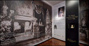 von Dervis Exhibition Panorama with the Third Imperial Egg in a Show Case (Courtesy Wartski London)