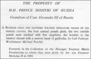 The property of HH Prince Dimitri of Russia