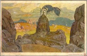 Severed Head of Golovo by Ivan Bilibin, 1900 Art Nouveau Painting for Ruslan and Ludmila Opera (Wiki)