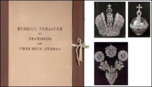 Fersman Portfolio and Imperial Crown (Plate II), Imperial Globe with Great Sapphire and the Indian Solitaire (Plate VII), Fragment of the Great Imperial Chain of St. Andrews Order Plate IX.