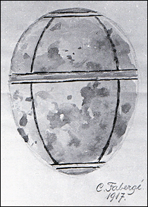 G. 1917 Karelian Birch Egg Design Sketch (Tatiana Fabergé Archives)