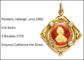 Gold and Silver Coins used in Faberge Objects