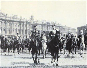 Emperors Nicholas II and Franz Joseph on Review